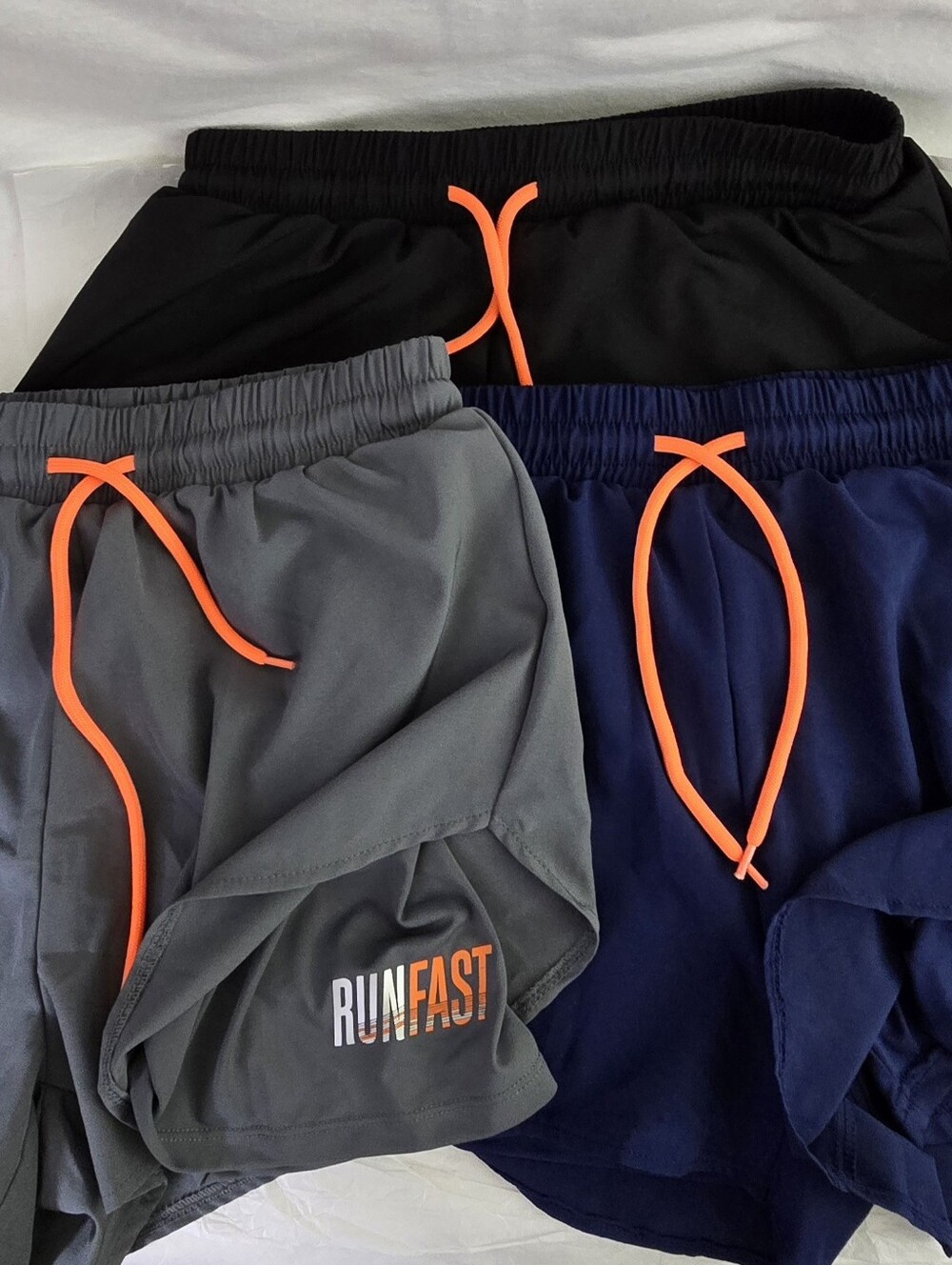 Lot of 3 YOAKUKA Women’s 2-in-1 Running Shorts Medium Black Gray Navy Athletic - Picture 6 of 8
